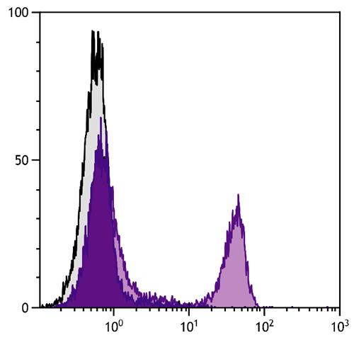 Flow Cytometry: BALB/c Mouse splenocytes were stained with ARG21979 anti-CD4 antibody [GK1.5] followed by ARG23755 Goat anti-Rat IgG (H+L) antibody (FITC), pre-adsorbed.