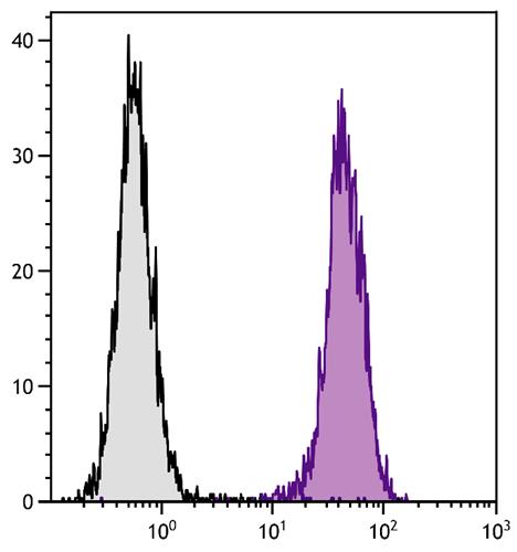 Flow Cytometry: C57BL/6 Mouse splenocytes were stained with ARG20565 anti-CD45 antibody [I3/2.3] followed by ARG23770 Goat anti-Rat IgG (H+L) antibody (Biotin), pre-adsorbed followed by Streptavidin-FITC.